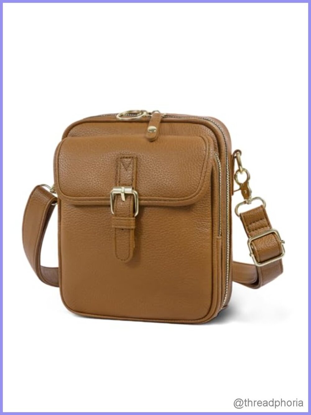 Vintage Messenger Bag Womens Large Capacity Crossbody Leather Purse Shoulder